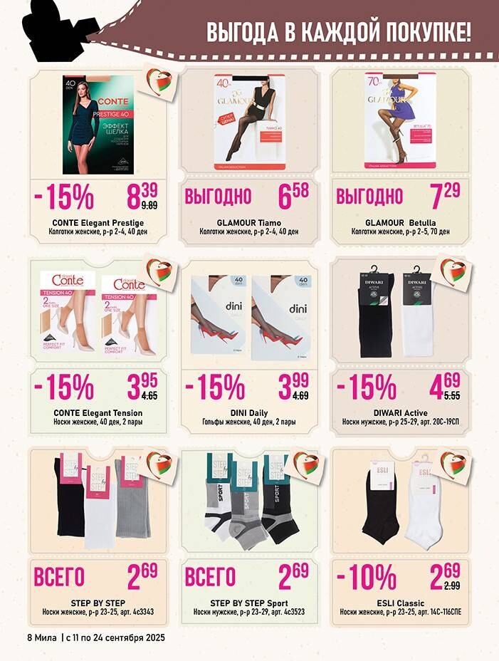 Акции и скидки в "Мила" в сентябре 2025 года (с 11 по 24 сентября)