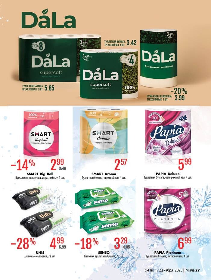 Акции и скидки в "Мила" в декабре 2025 года (с 4 по 17 декабря)