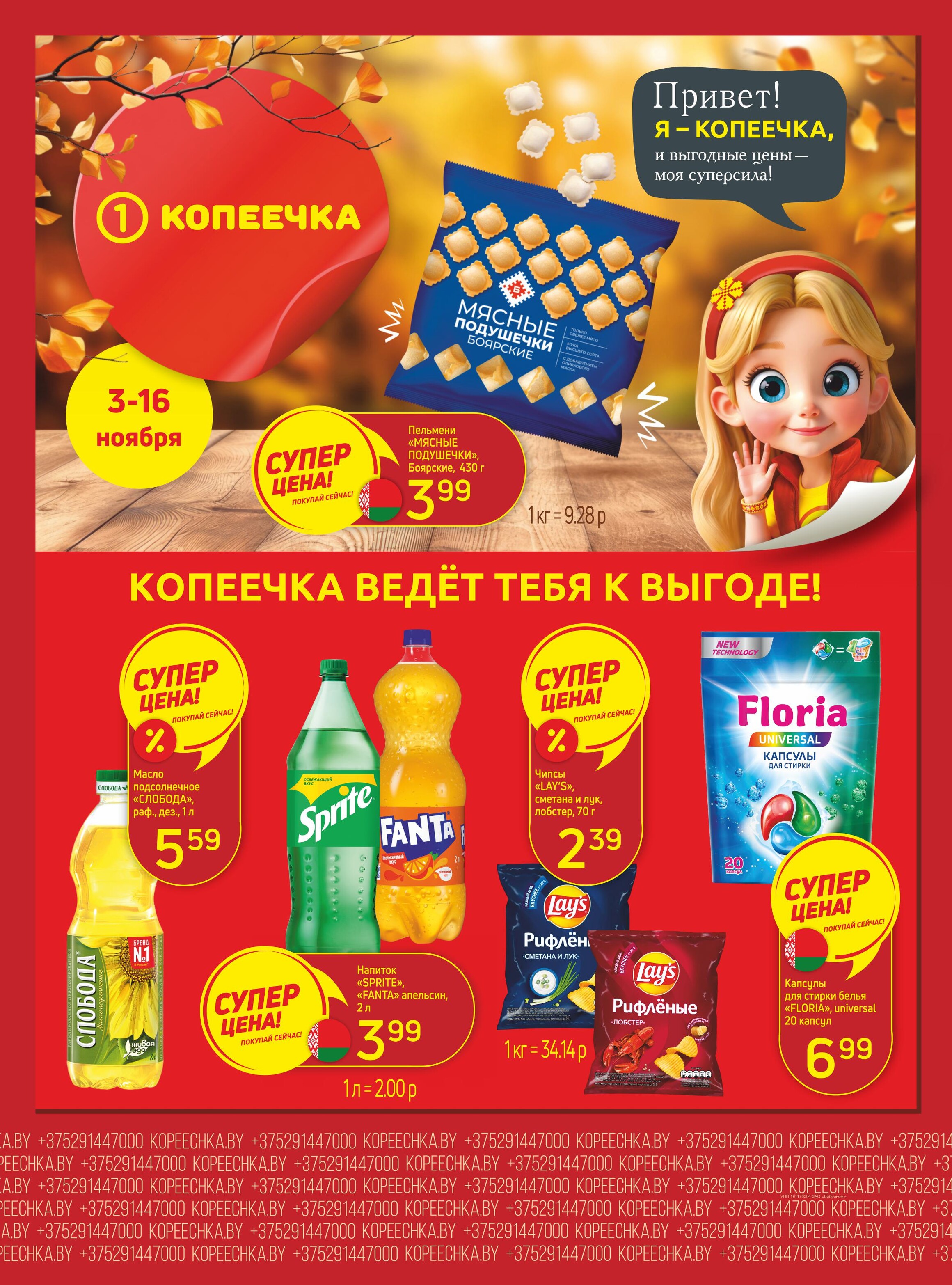 Акции и скидки в "Копеечка" в ноябре 2025 года (с 3 по 16 ноября)