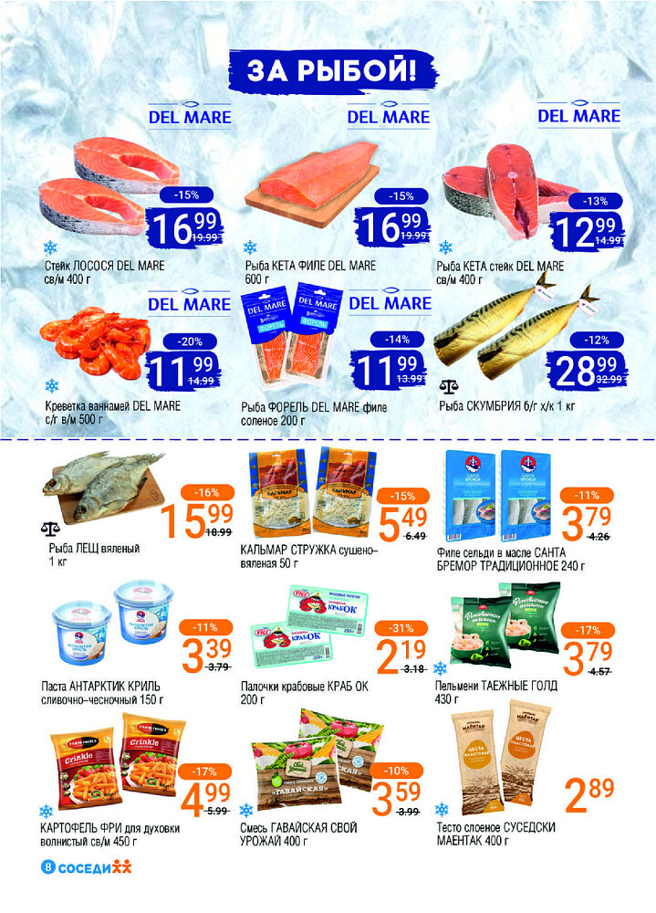 Акции и скидки в магазинах "Соседи" в июле-августе 2025 года (с 30 июля по 12 августа)