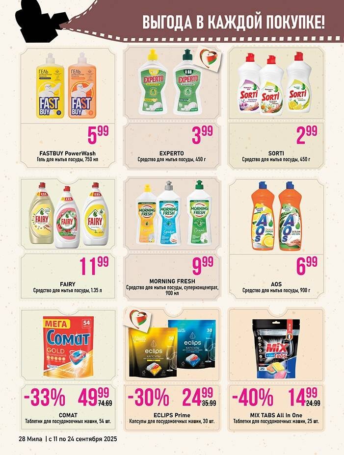 Акции и скидки в "Мила" в сентябре 2025 года (с 11 по 24 сентября)