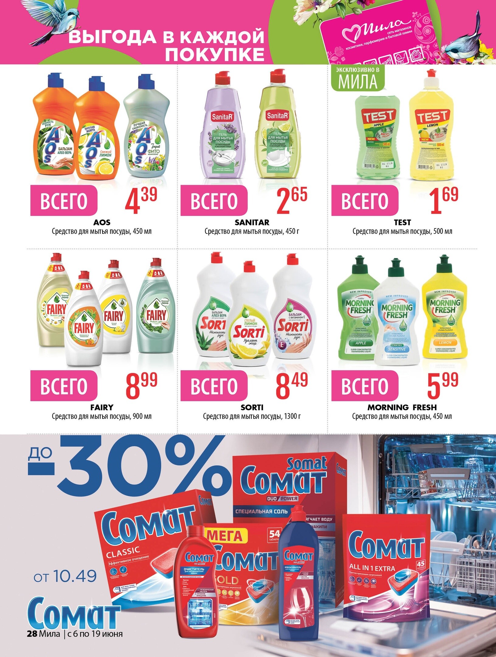 Акции и скидки в "Мила" в июне 2024 года (с 6 по 19 июня)