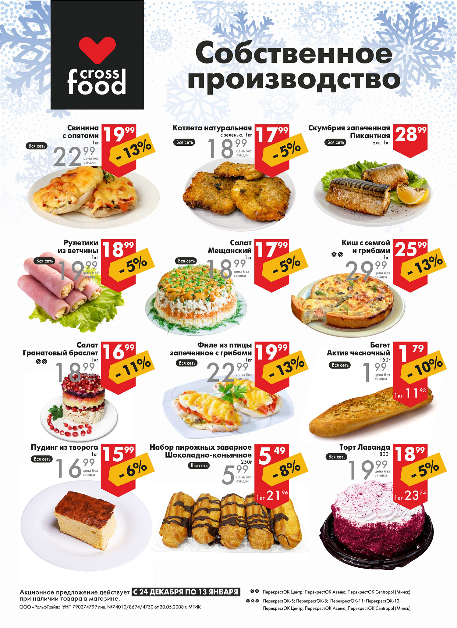 Акции и скидки в магазинах "Перекресток" в декабре 2025 - январе 2026 года (с 24 декабря по 13 января)