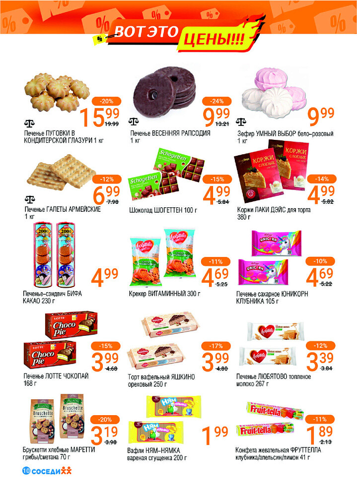 Акции и скидки в магазинах "Соседи" в марте-апреле 2025 года (с 26 марта по 8 апреля)