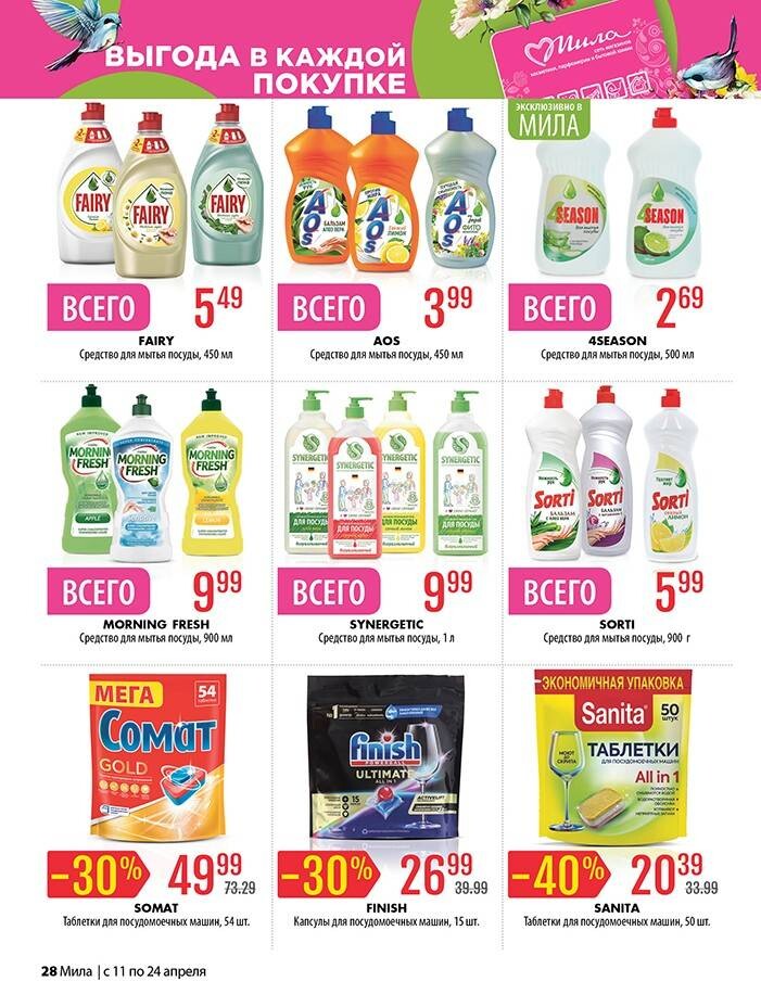 Акции и скидки в "Мила" в апреле 2024 года (с 11 по 24 апреля)