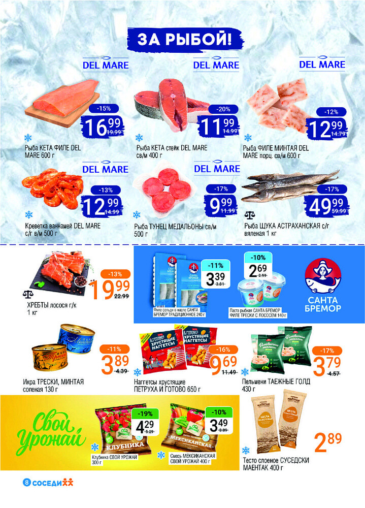 Акции и скидки в магазинах "Соседи" в августе 2025 года (с 13 по 26 августа)