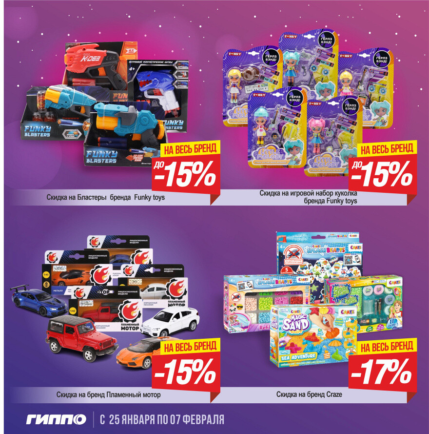 Акции и скидки в "Гиппо" в январе-феврале 2024 года (с 25 января по 7 февраля)