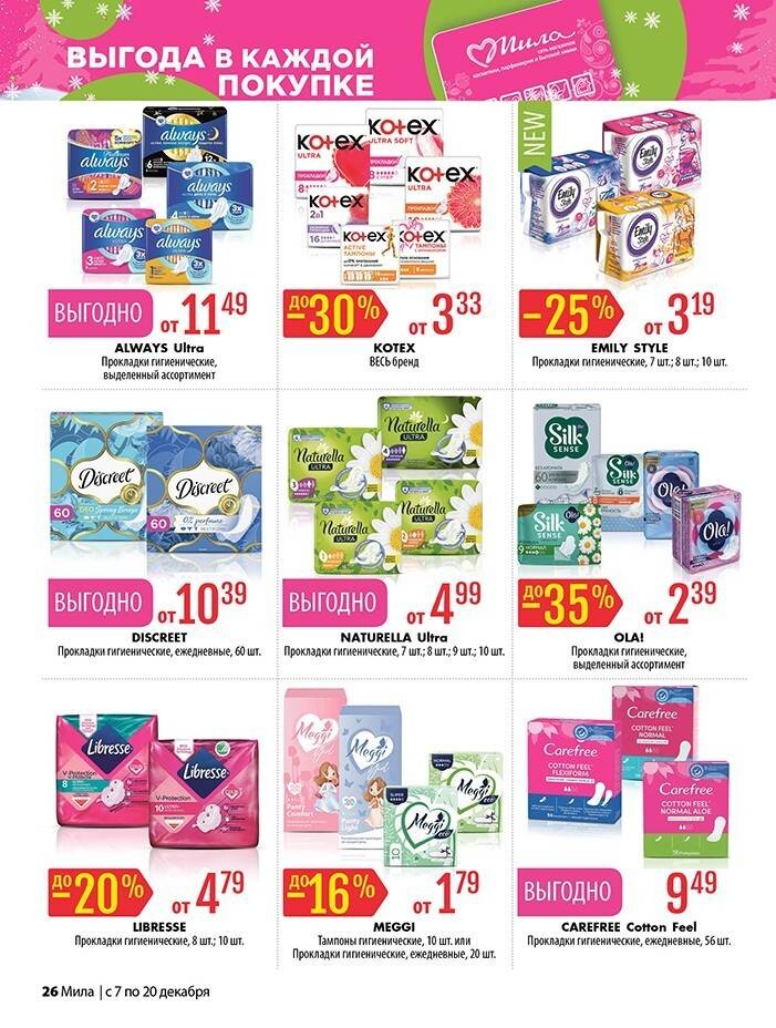 Акции и скидки в "Мила" в декабре 2023 года (с 7 по 20 декабря)