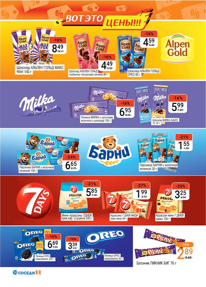 Акции и скидки в магазинах "Соседи" в июле 2025 года (с 16 по 29 июля)