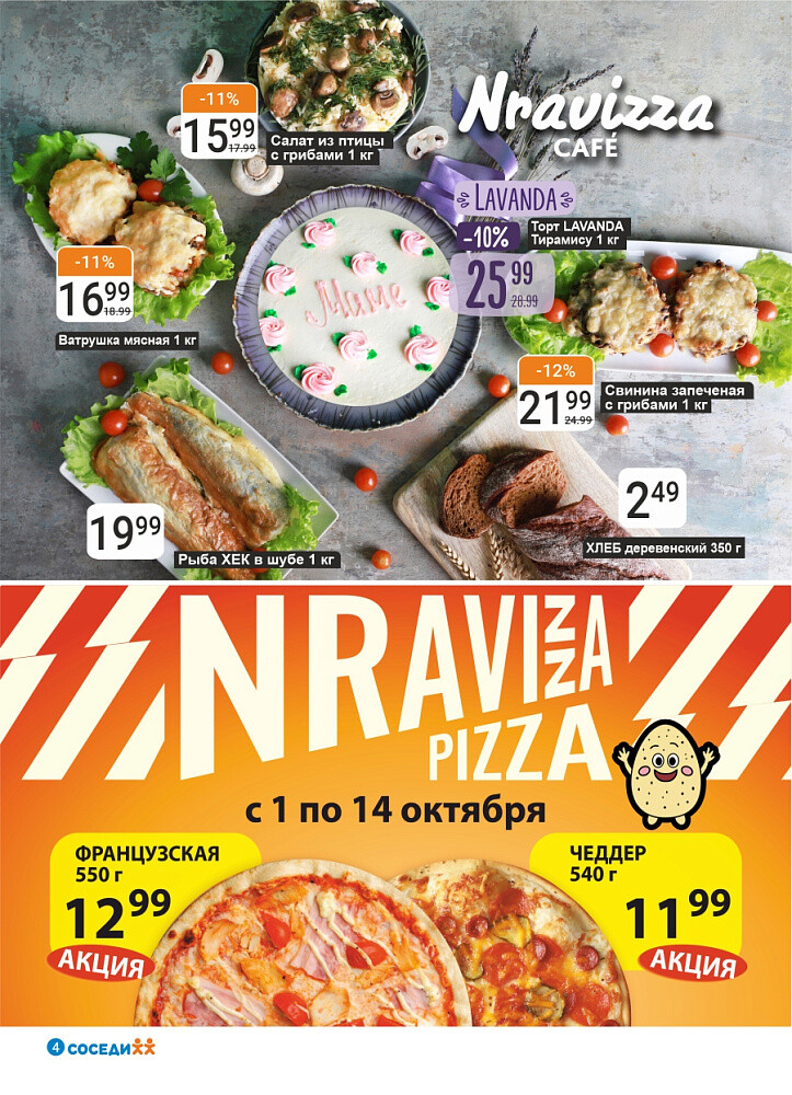 Акции и скидки в магазинах "Соседи" в октябре 2025 года (с 1 по 14 октября)