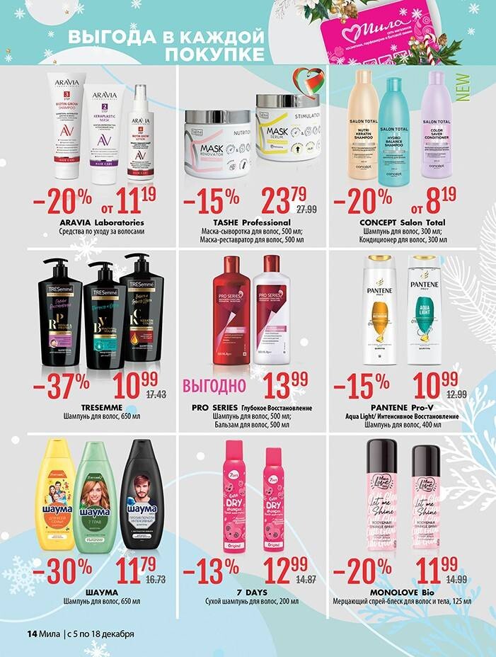 Акции и скидки в "Мила" в декабре 2024 года (с 5 по 18 декабря)