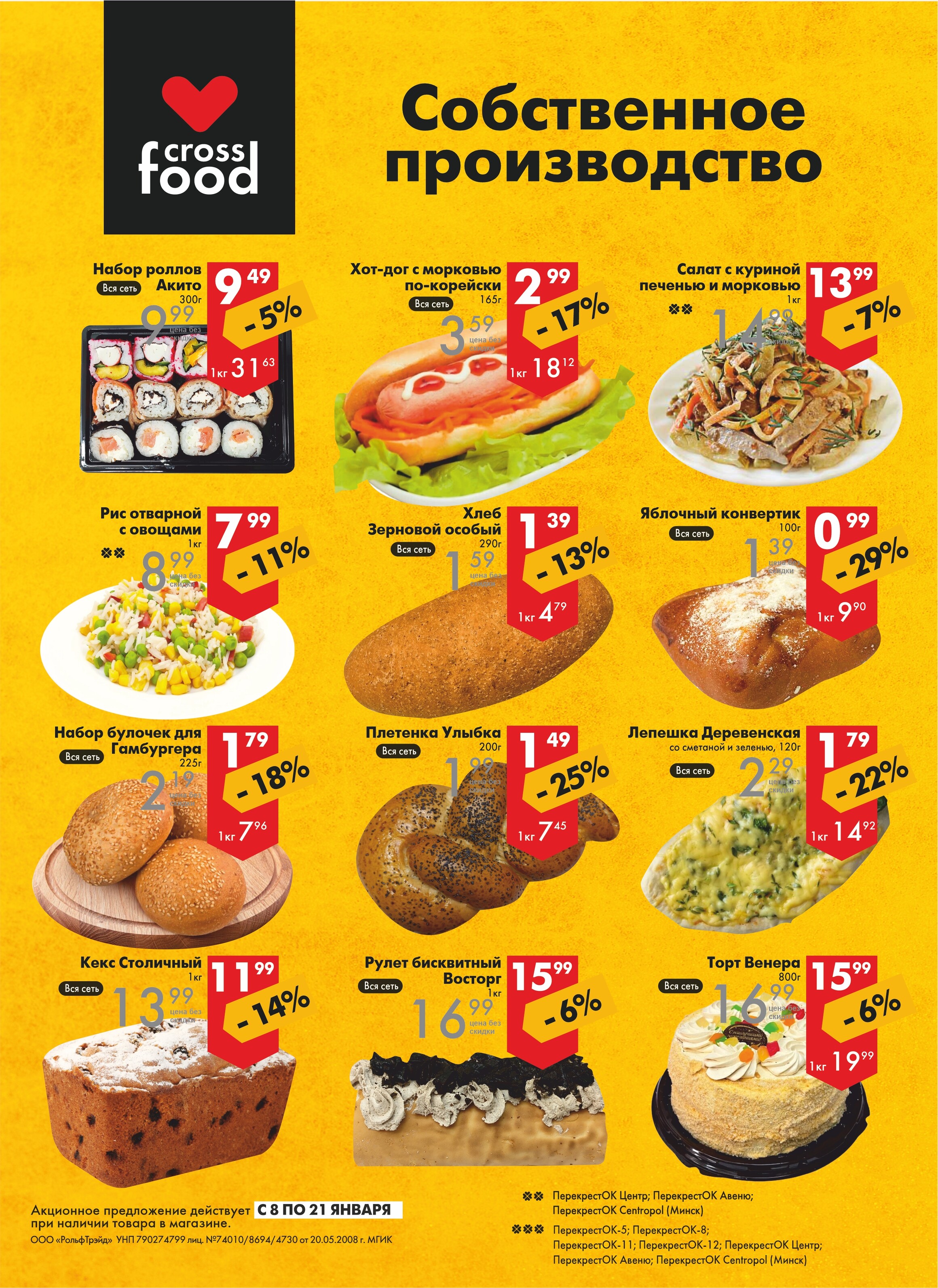 Акции и скидки в магазинах "Перекресток" в январе 2025 года (с 8 по 21 января)