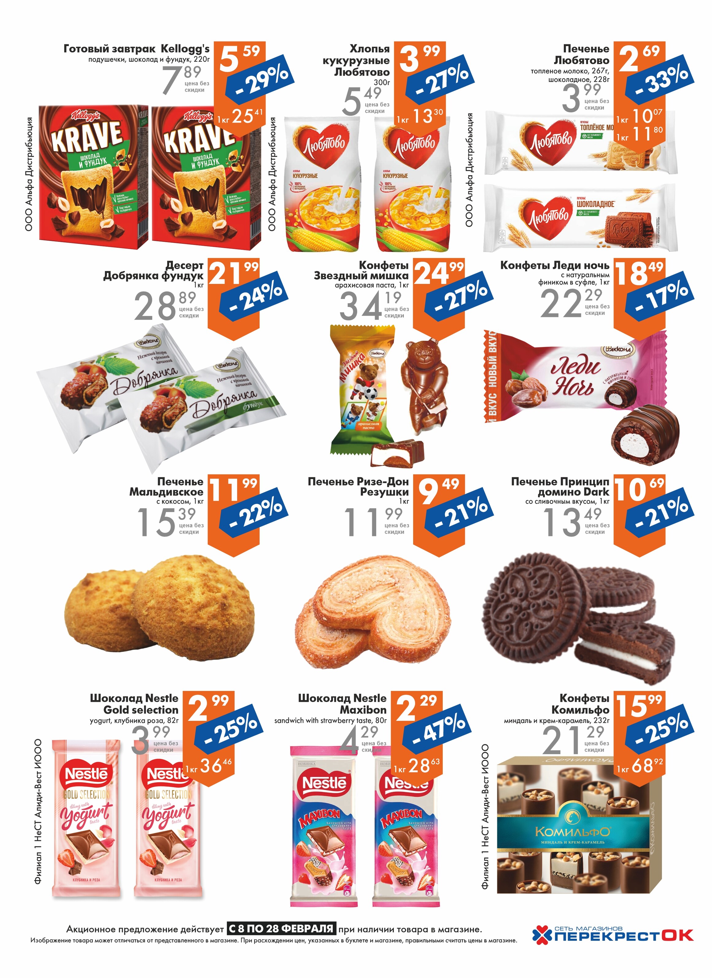 Акции и скидки в магазинах "Перекресток" в феврале 2023 года (с 8 по 28 февраля)