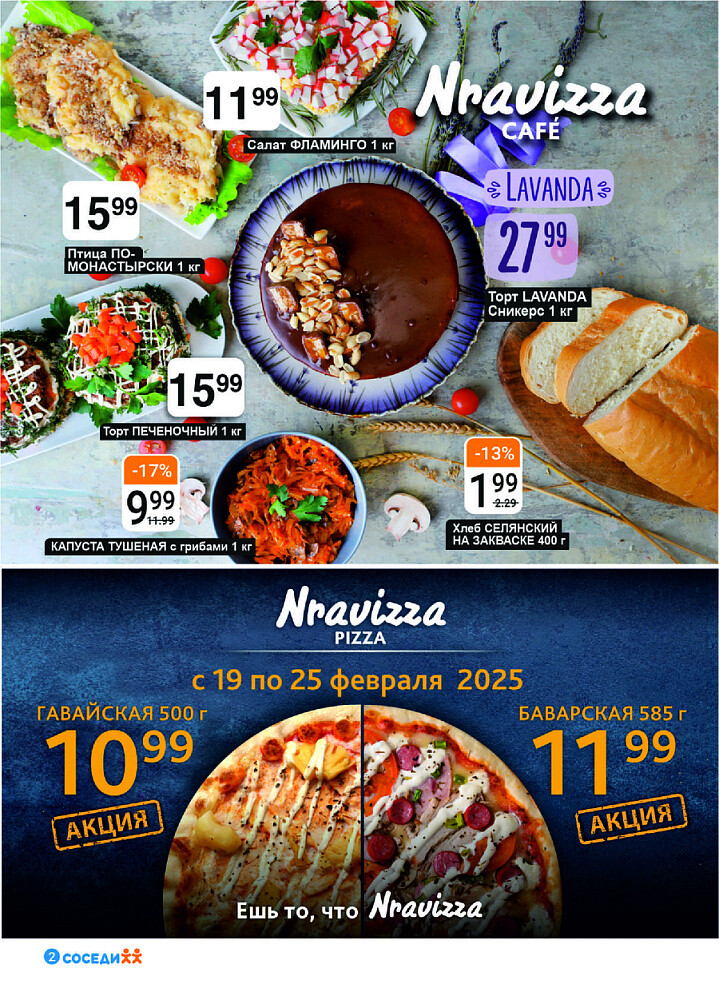 Акции и скидки в магазинах "Соседи" в феврале 2025 года (с 19 по 25 февраля)