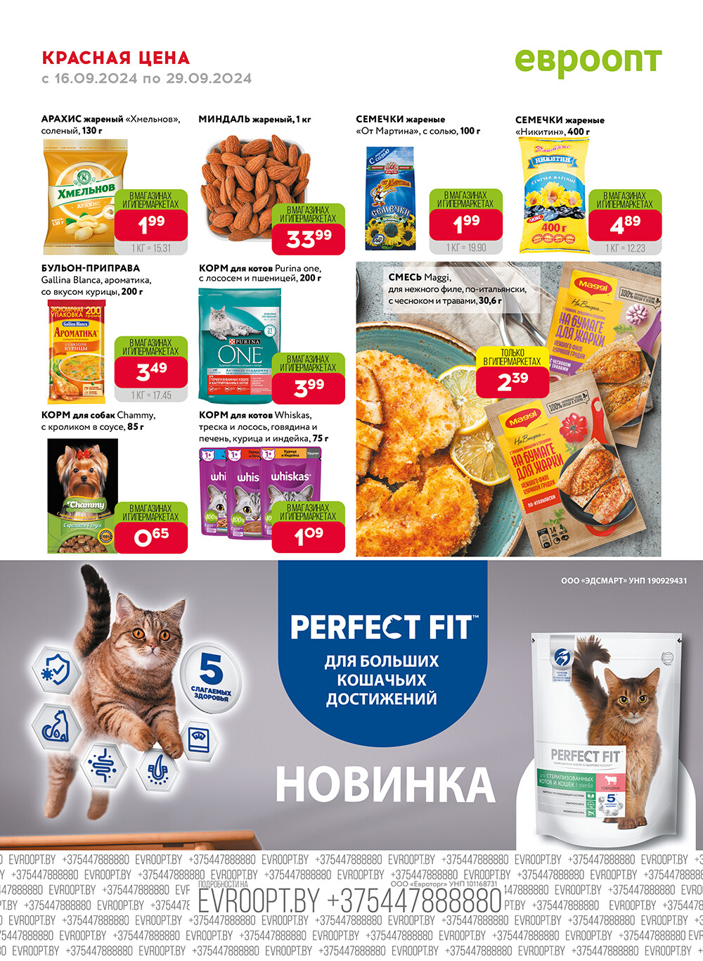 Акция "Красная цена" в сети магазинов "Евроопт" в сентябре 2024 года (с 16 по 29 сентября)