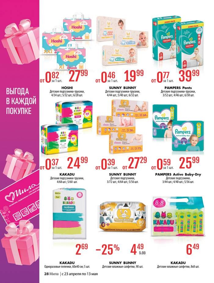 Акции и скидки в "Мила для Дома" в апреле-мае 2026 года (с 23 апреля по 13 мая)
