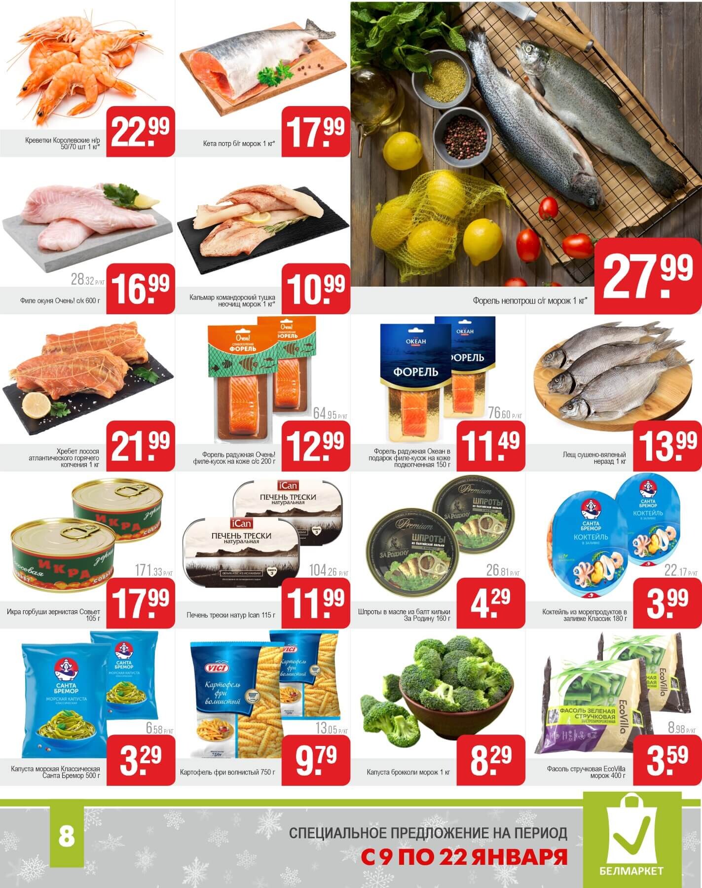Акции и скидки в магазинах "Белмаркет" в январе 2025 года (с 9 по 22 января)