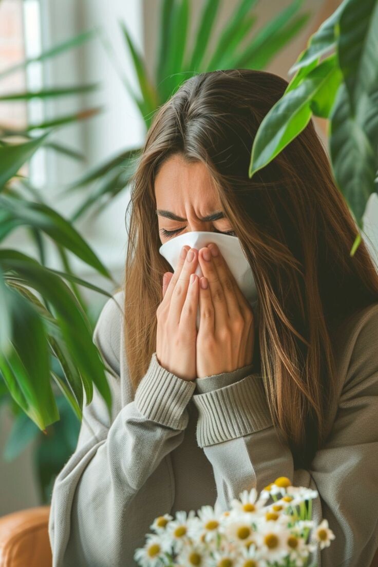 у девушки аллергия на цветы