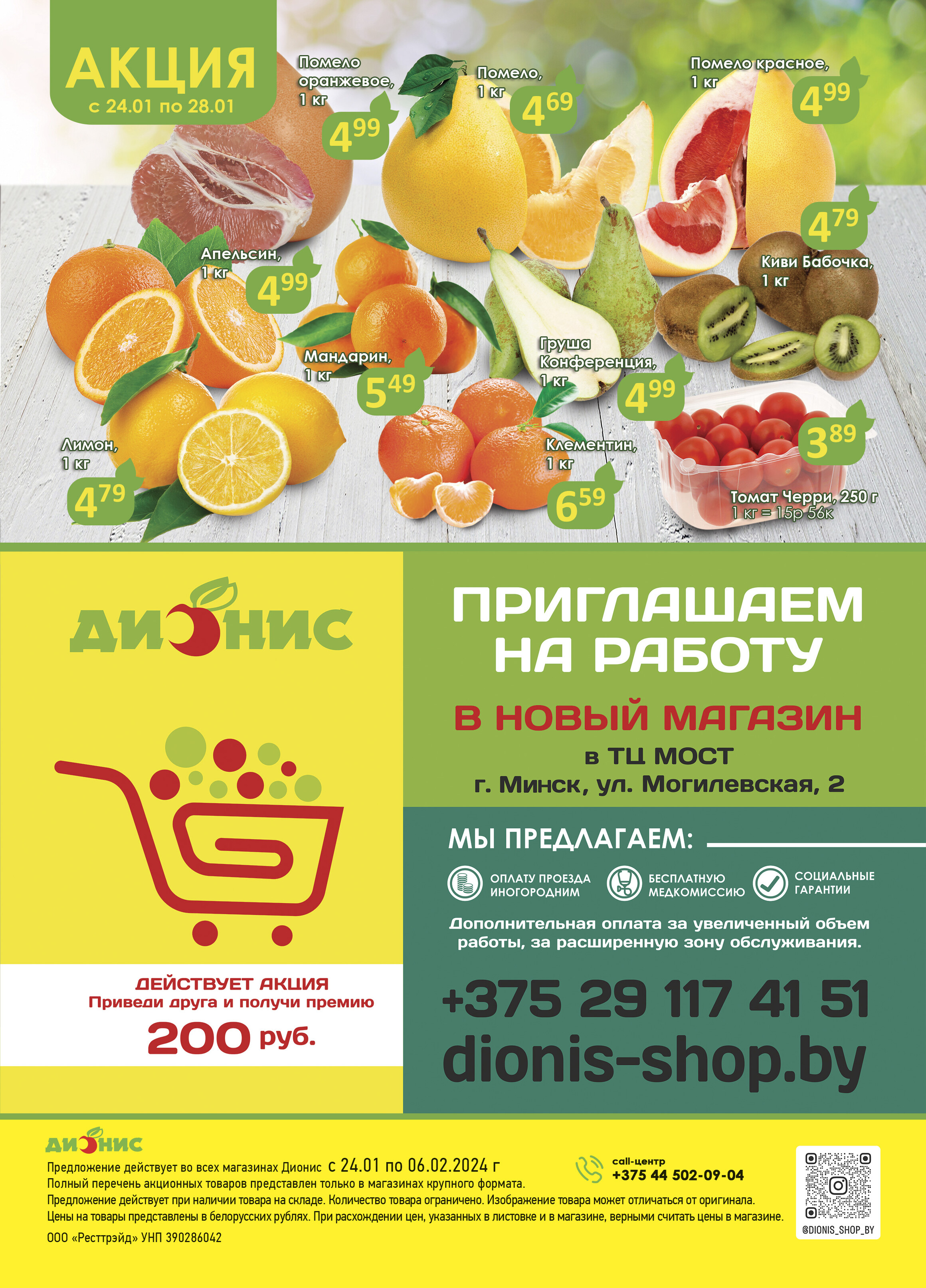 Акции и скидки в магазинах "Дионис" в январе-феврале 2024 года (с 24 января по 6 февраля)