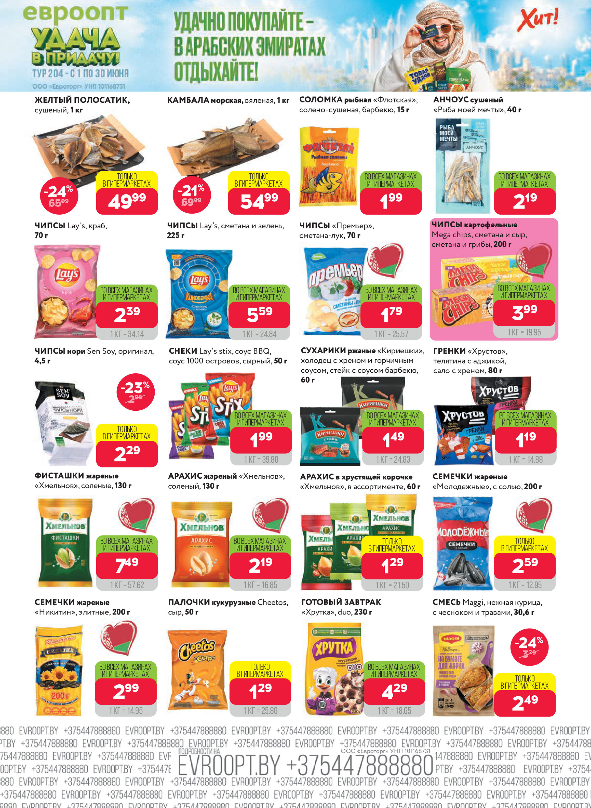 Акция "Красная цена" в сети магазинов "Евроопт" в июне-июле 2025 года (с 23 июня по 6 июля)